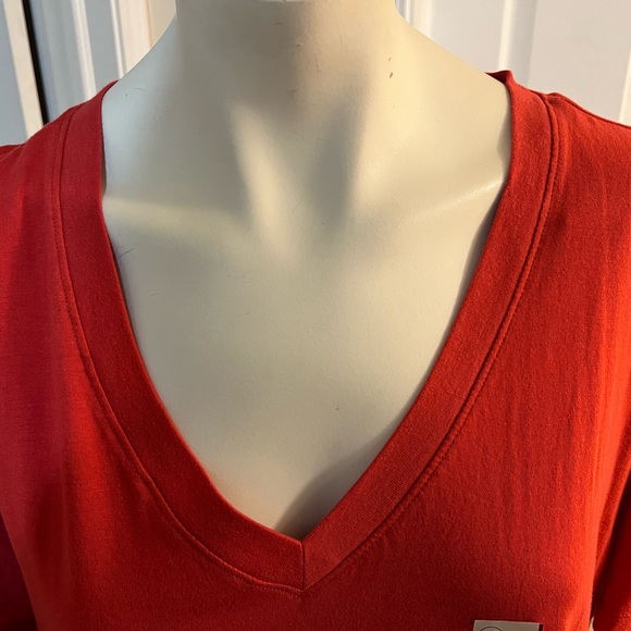 Women's Red V-Neck Top - Picture 2 of 4